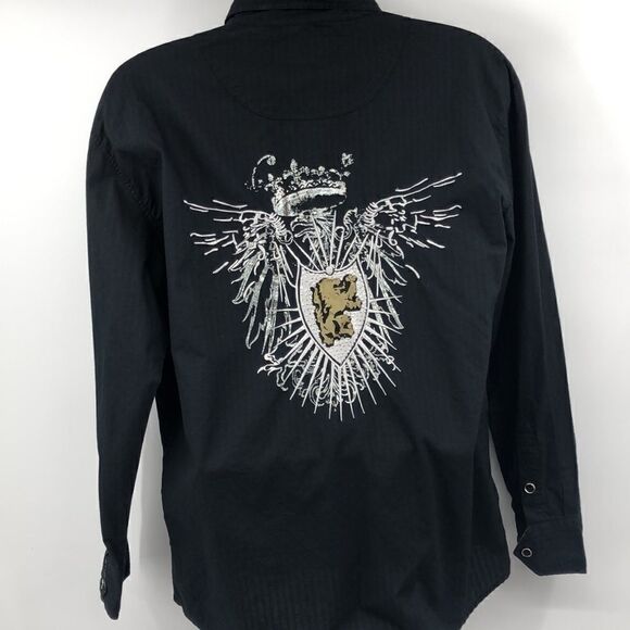 Franky & Max men’s black embroidered detail shirt - Picture 2 of 7